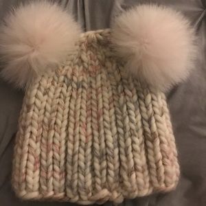 ISO! Eugenia Kim Mimi Beanie With Fur Poms